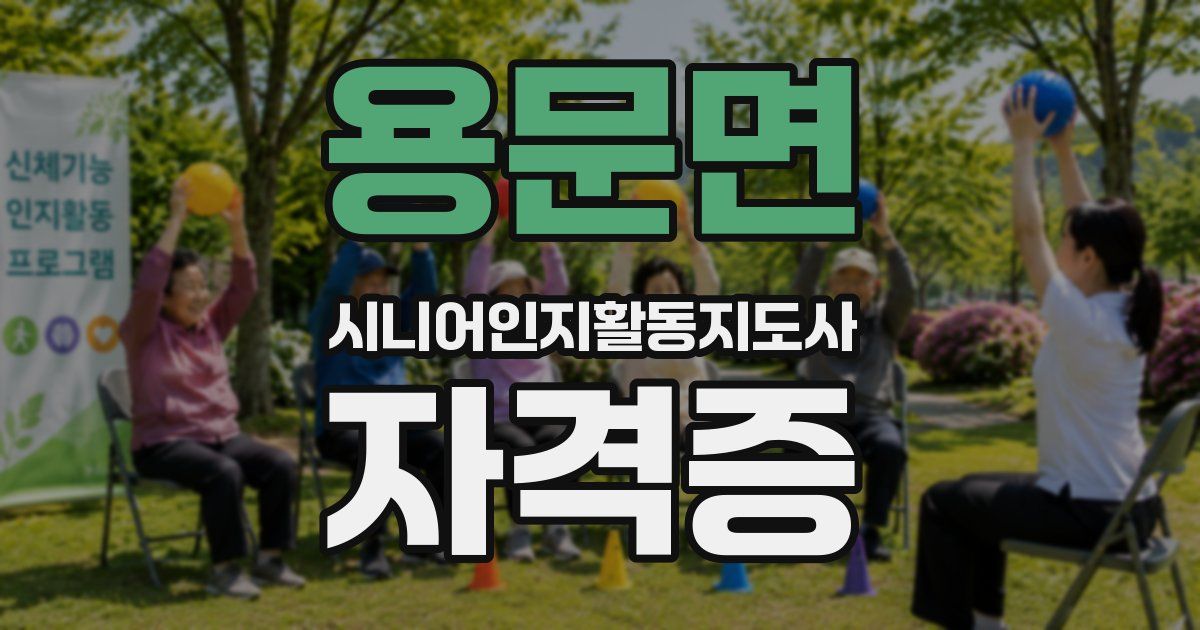 용문면 시니어인지활동지도사 자격증