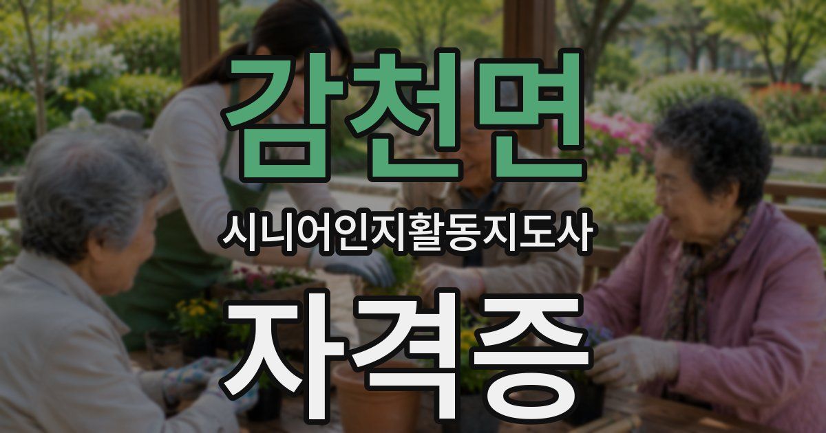 감천면 시니어인지활동지도사 자격증