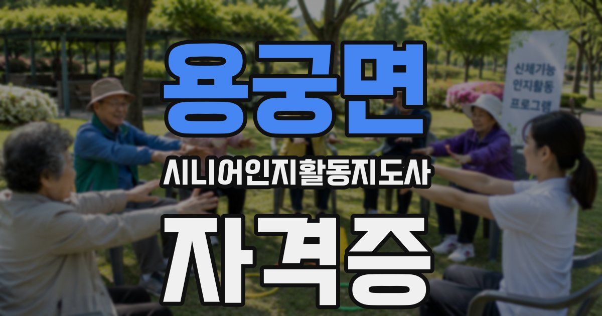 용궁면 시니어인지활동지도사 자격증