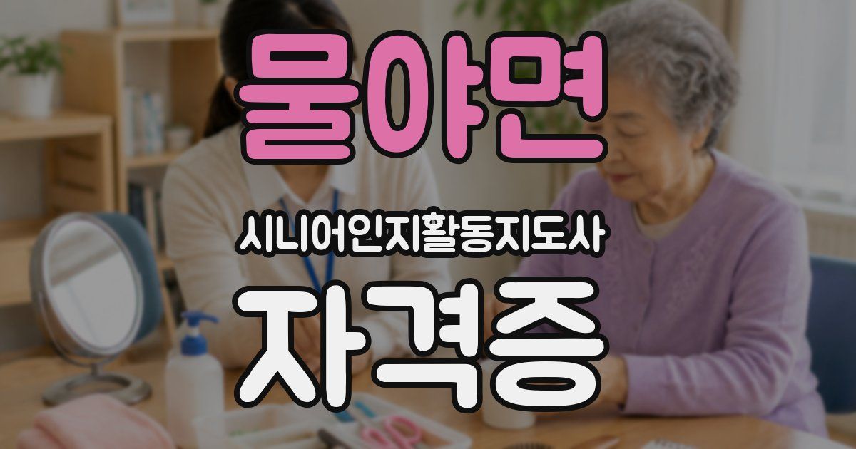 물야면 시니어인지활동지도사 자격증