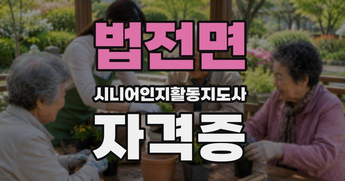 법전면 시니어인지활동지도사 자격증