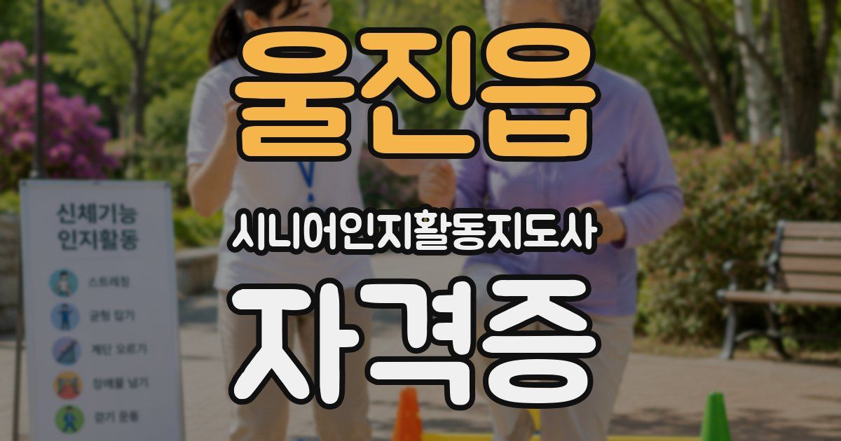 울진읍 시니어인지활동지도사 자격증