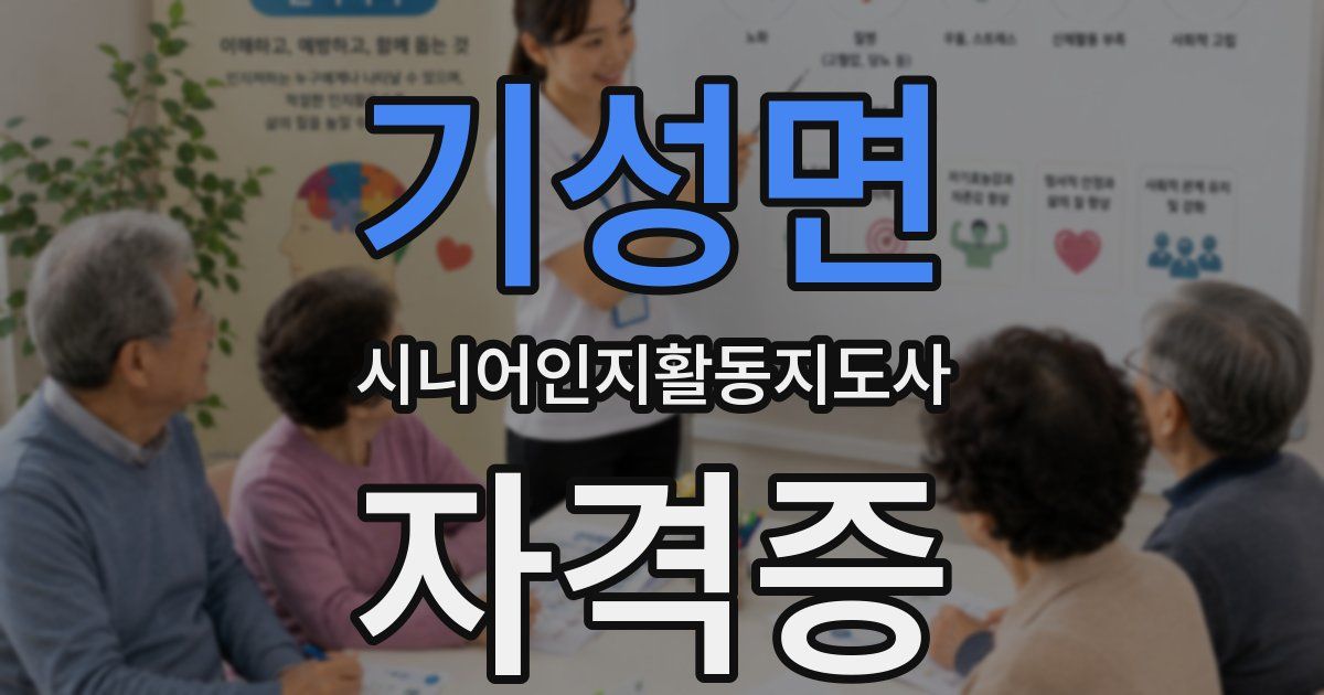기성면 시니어인지활동지도사 자격증