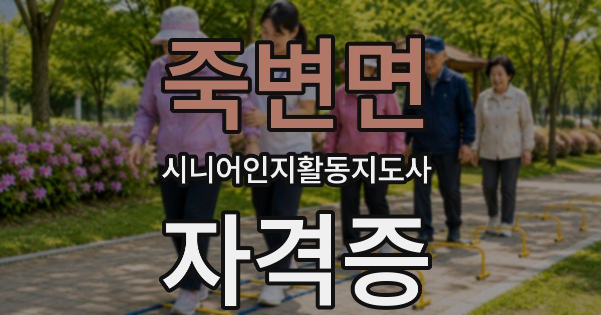 죽변면 시니어인지활동지도사 자격증