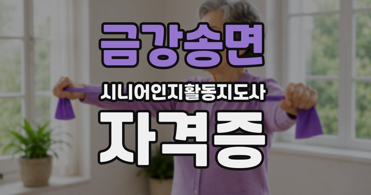 금강송면 시니어인지활동지도사 자격증