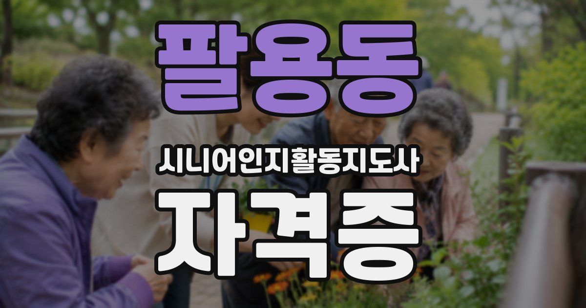 팔용동 시니어인지활동지도사 자격증