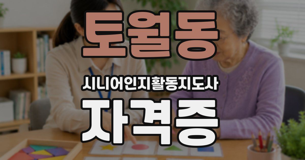 토월동 시니어인지활동지도사 자격증