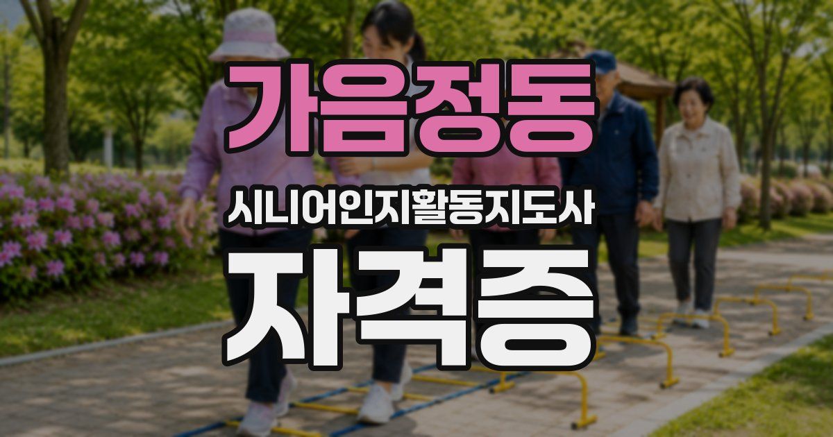 가음정동 시니어인지활동지도사 자격증