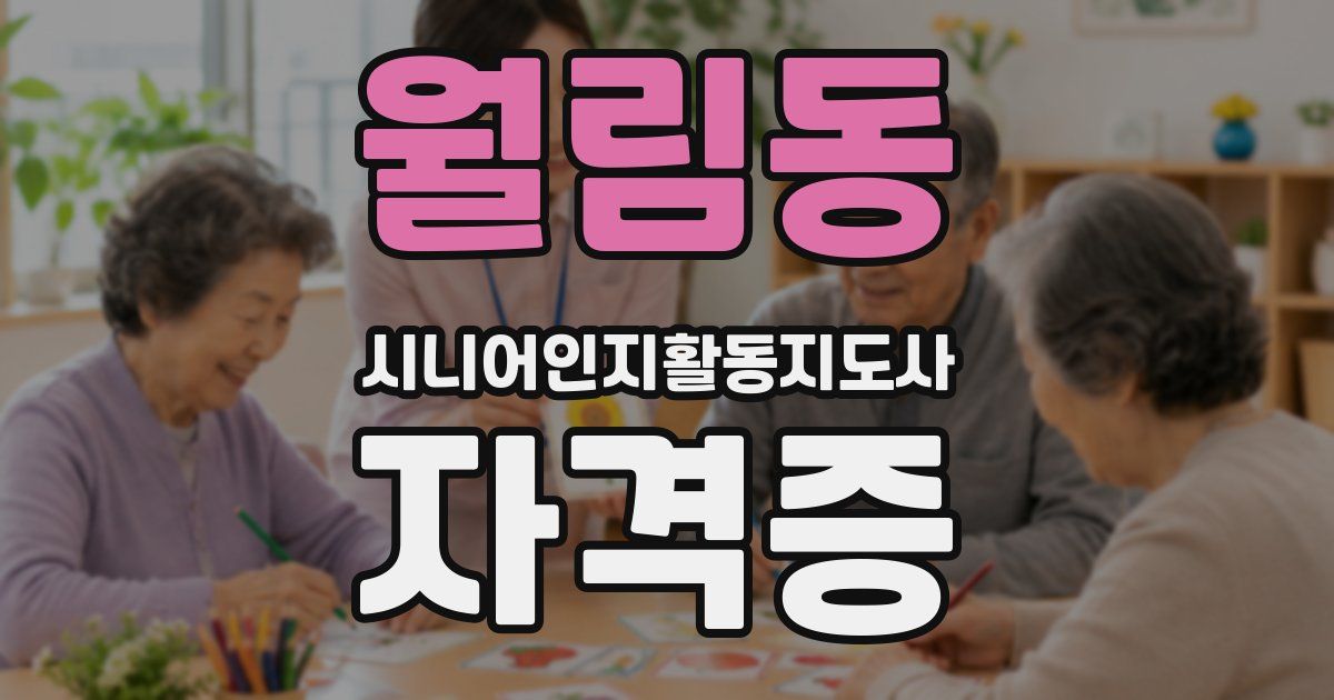 월림동 시니어인지활동지도사 자격증