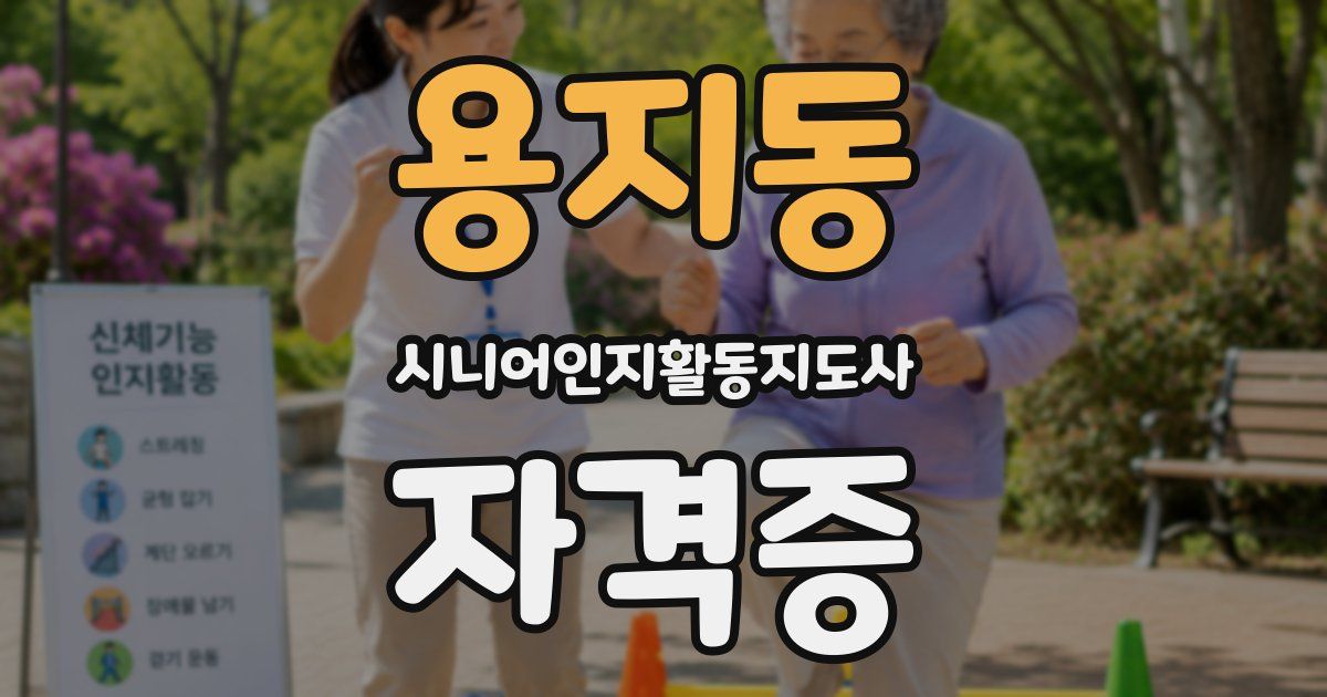 용지동 시니어인지활동지도사 자격증
