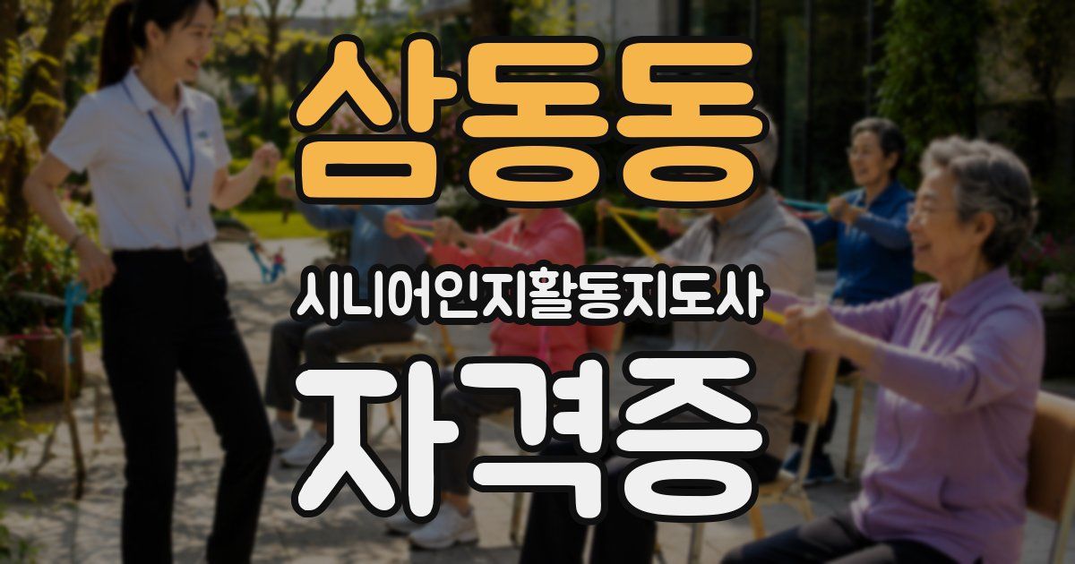 삼동동 시니어인지활동지도사 자격증