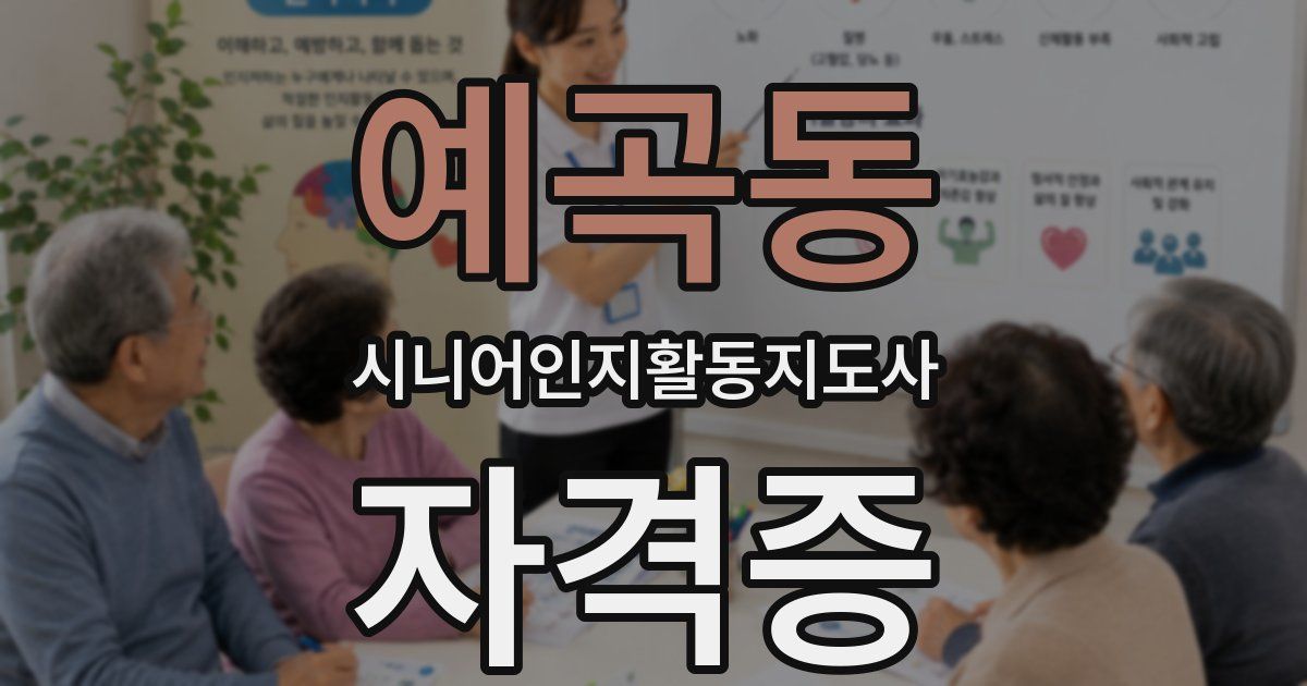 예곡동 시니어인지활동지도사 자격증