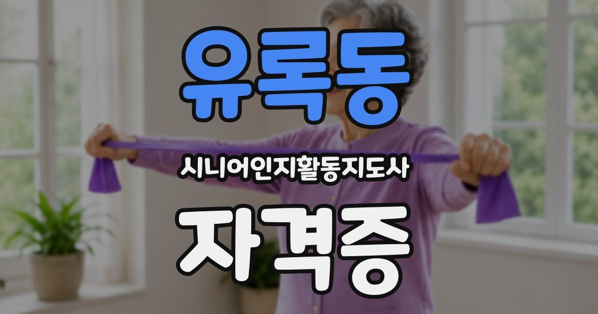 유록동 시니어인지활동지도사 자격증