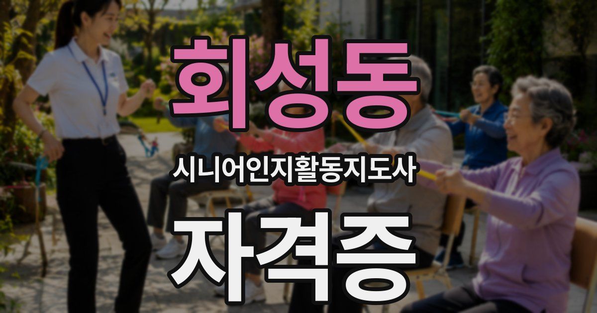 회성동 시니어인지활동지도사 자격증