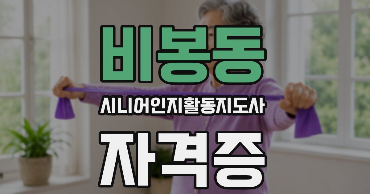 비봉동 시니어인지활동지도사 자격증