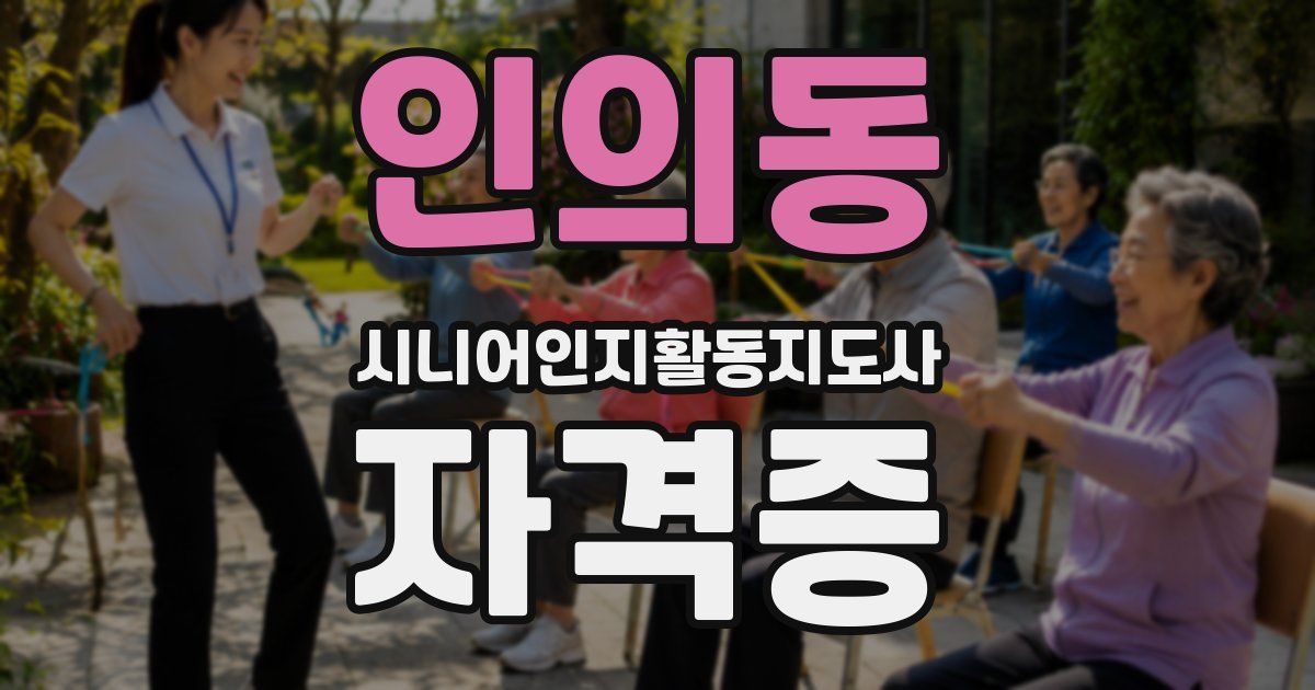 인의동 시니어인지활동지도사 자격증
