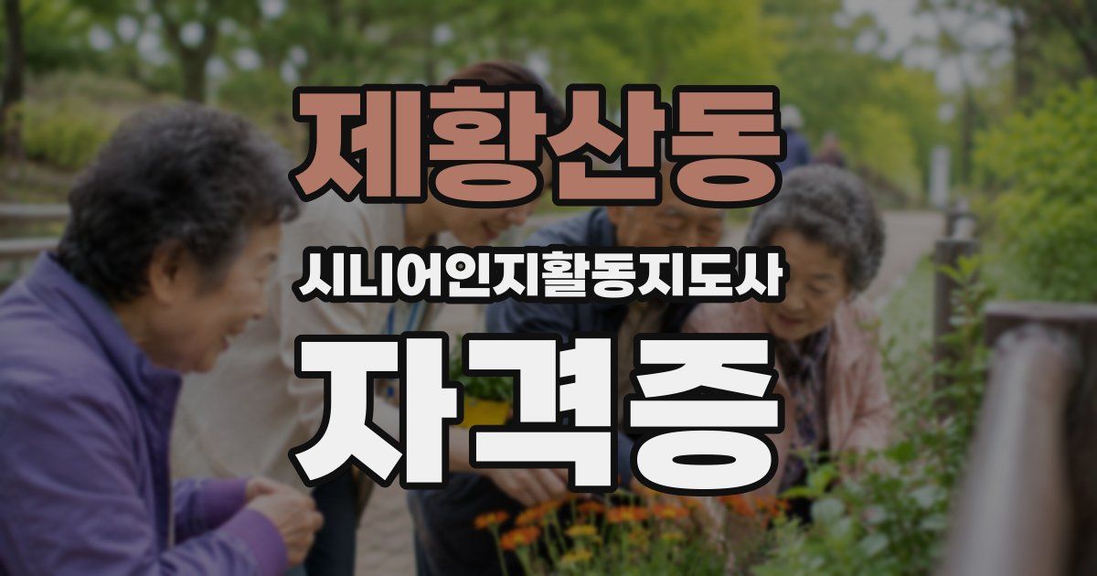 제황산동 시니어인지활동지도사 자격증