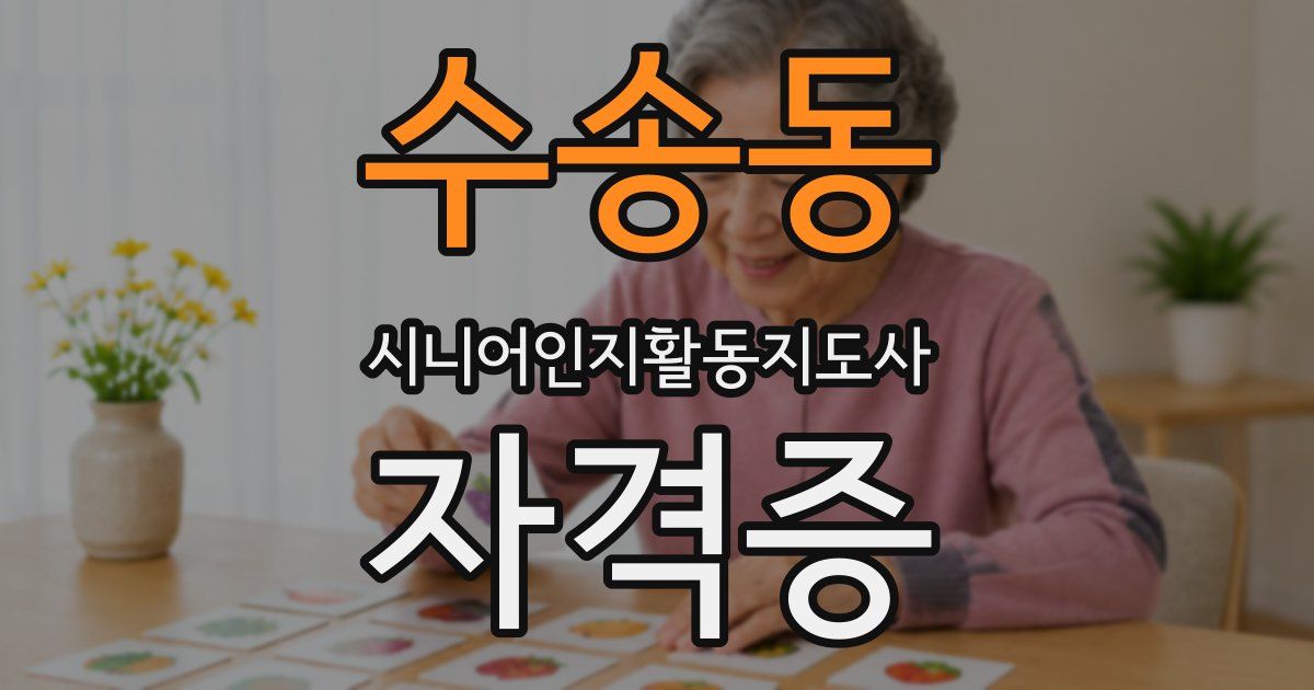 수송동 시니어인지활동지도사 자격증