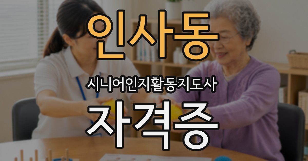 인사동 시니어인지활동지도사 자격증