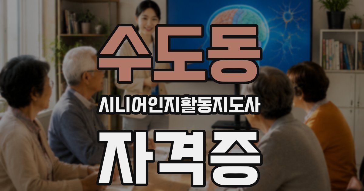 수도동 시니어인지활동지도사 자격증