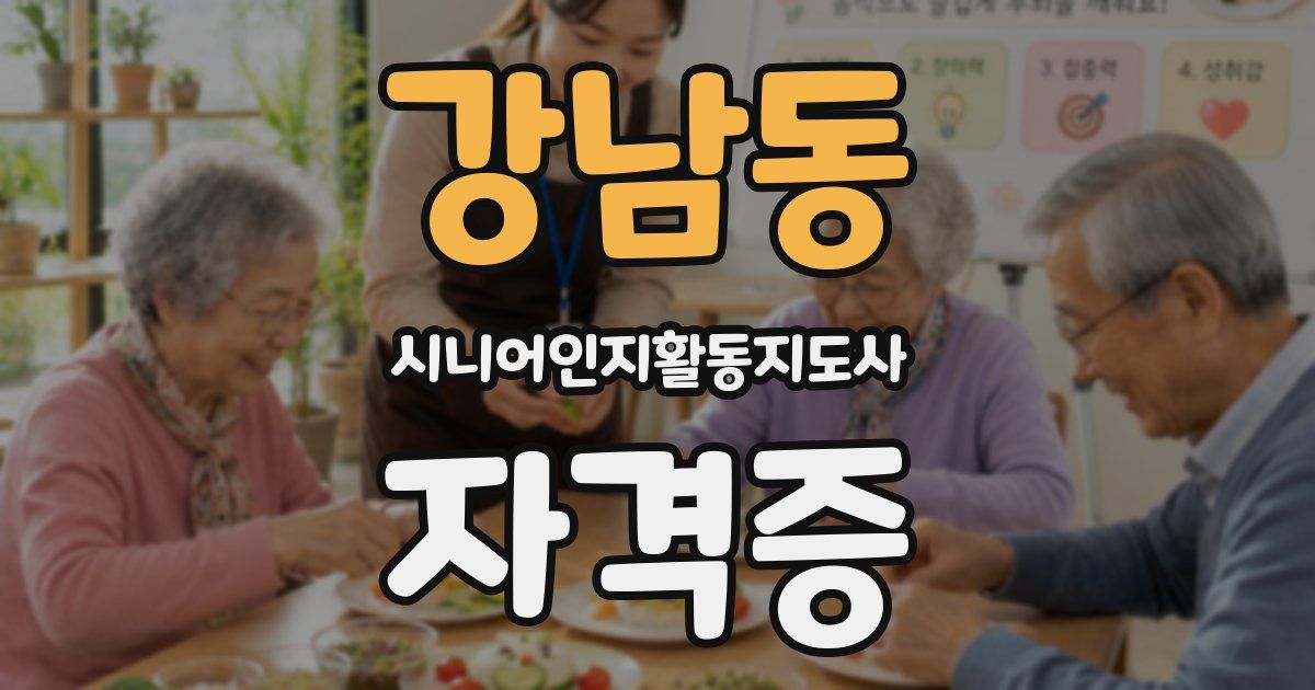 강남동 시니어인지활동지도사 자격증
