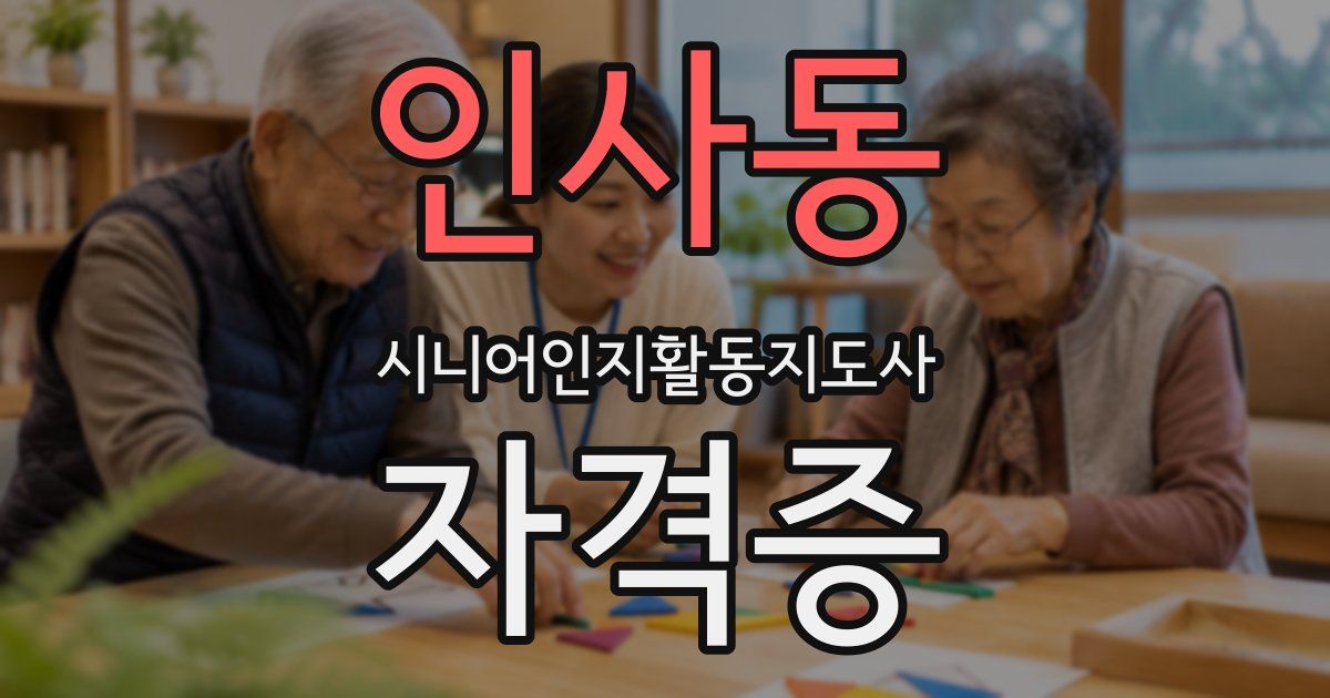 인사동 시니어인지활동지도사 자격증