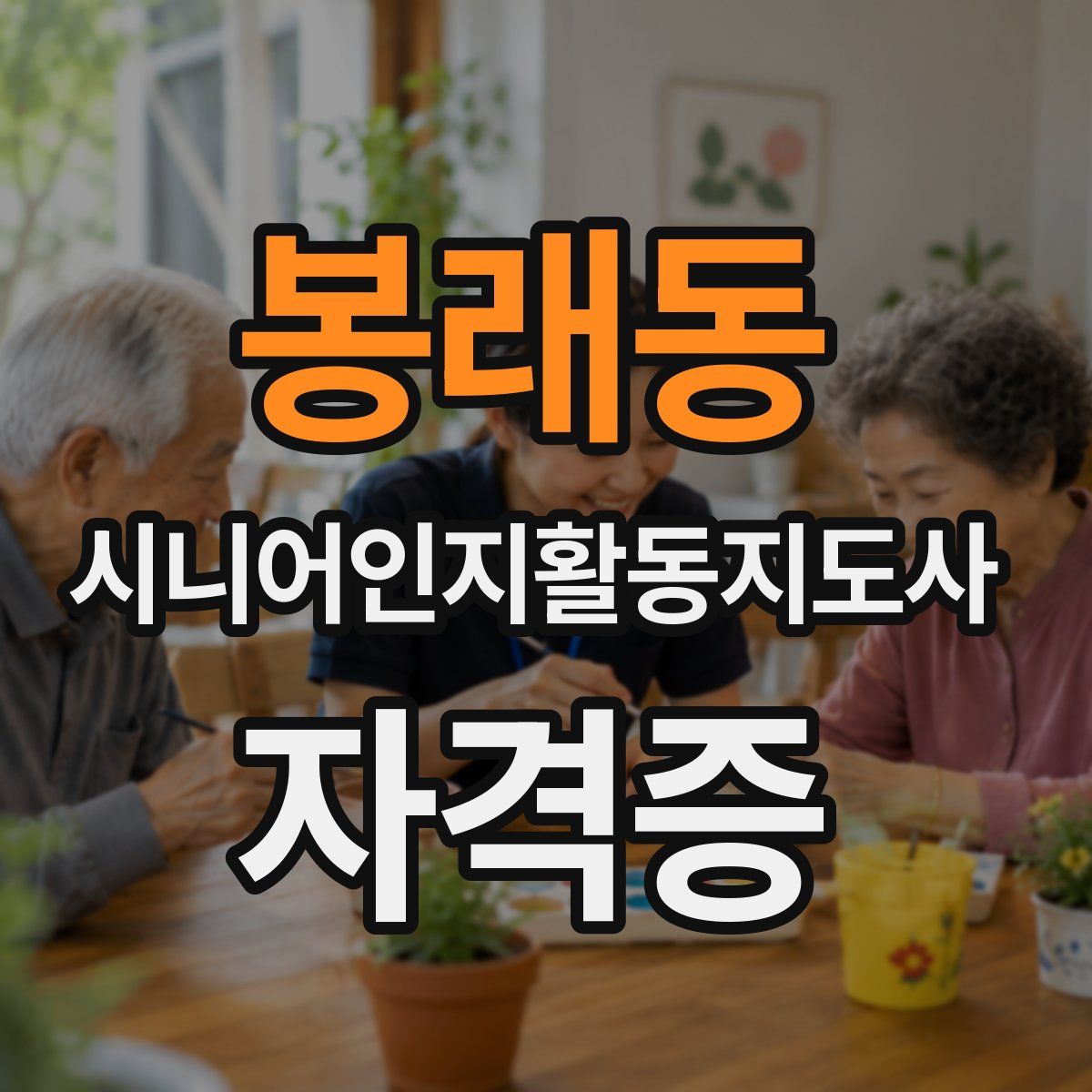 봉래동 시니어인지활동지도사 자격증