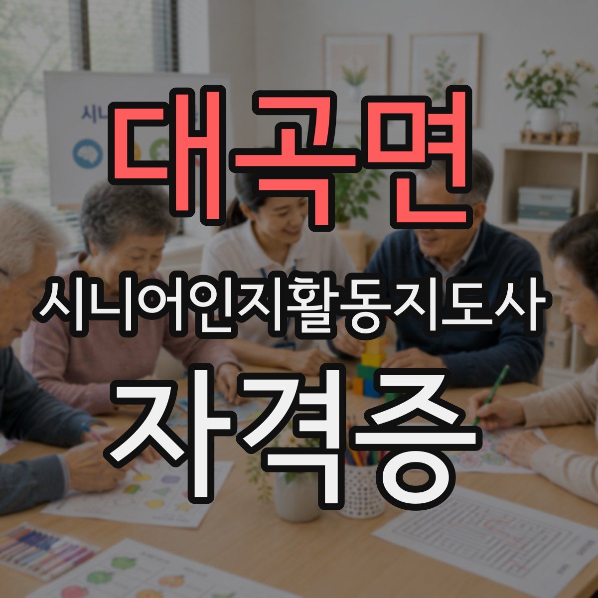 대곡면 시니어인지활동지도사 자격증