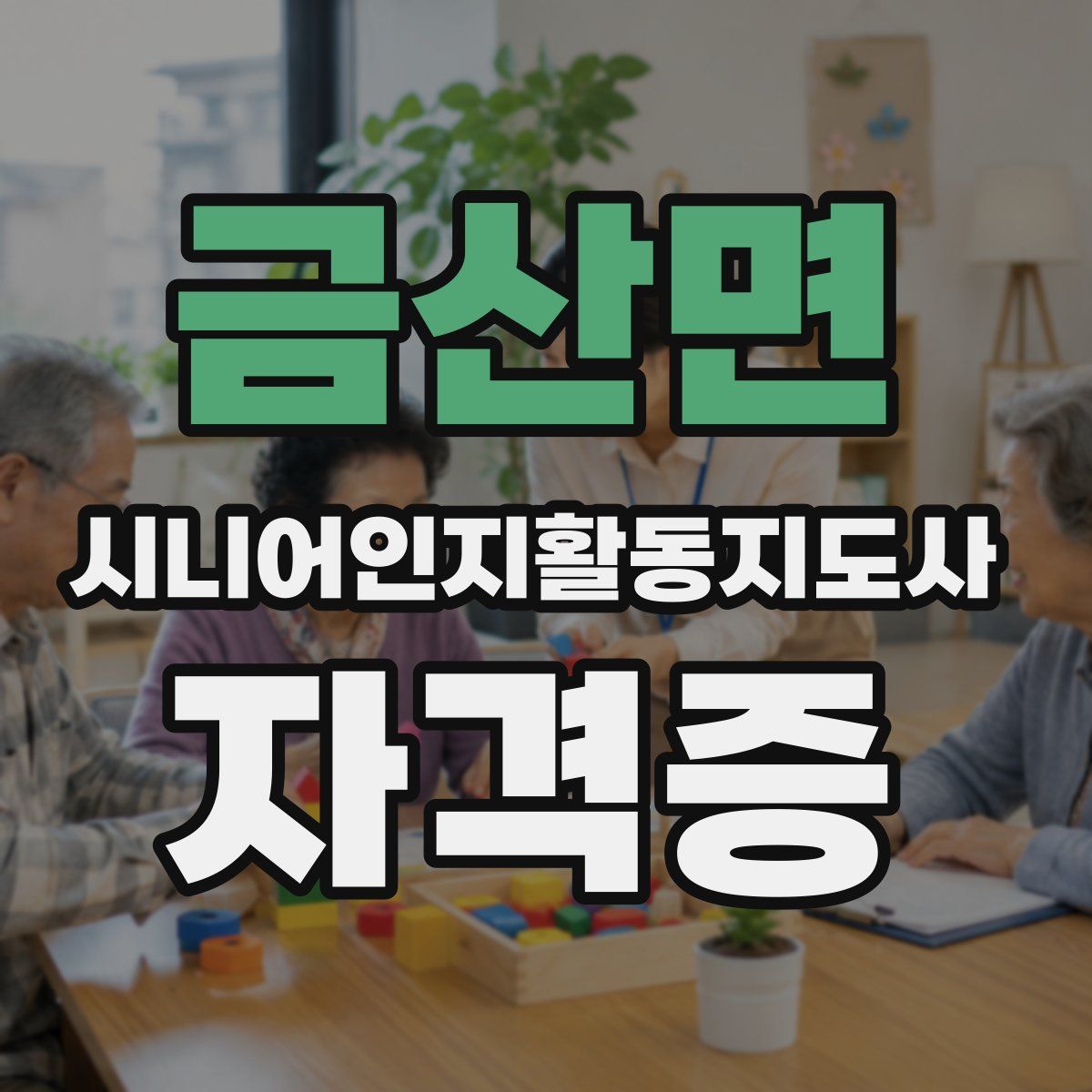 금산면 시니어인지활동지도사 자격증