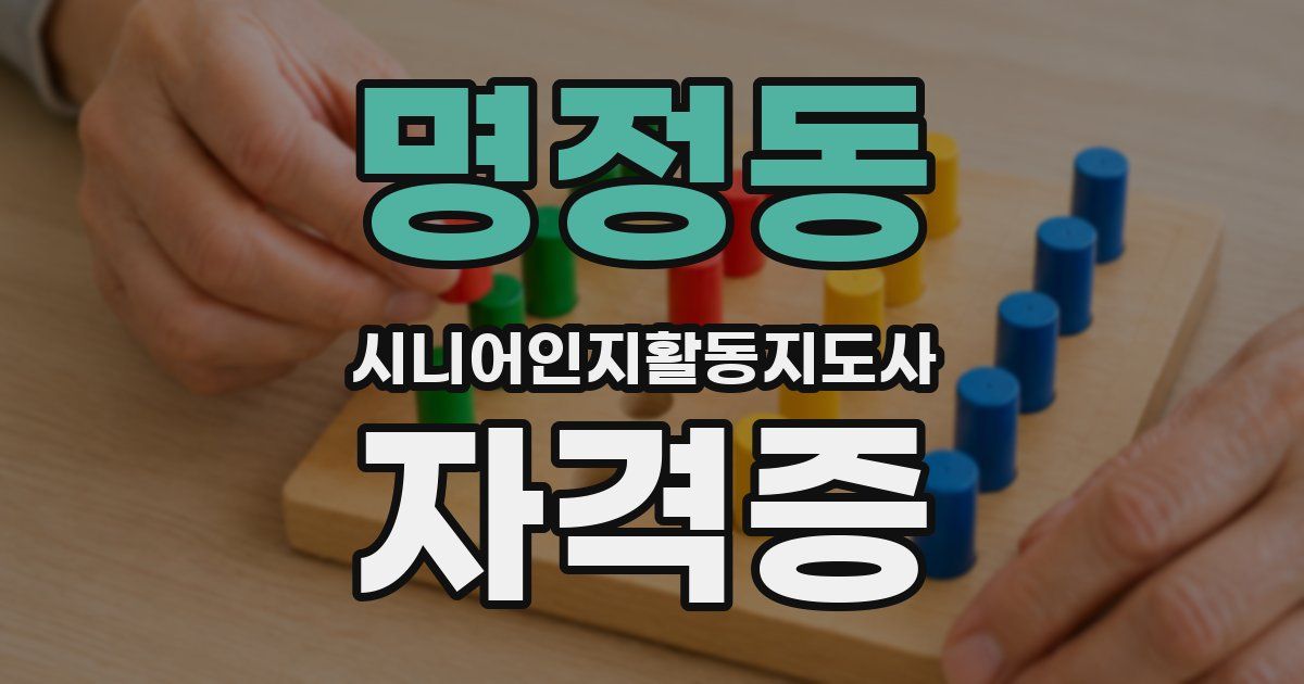 명정동 시니어인지활동지도사 자격증