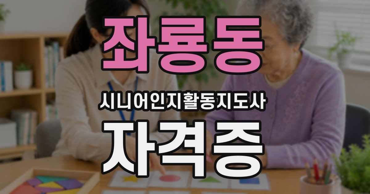 좌룡동 시니어인지활동지도사 자격증