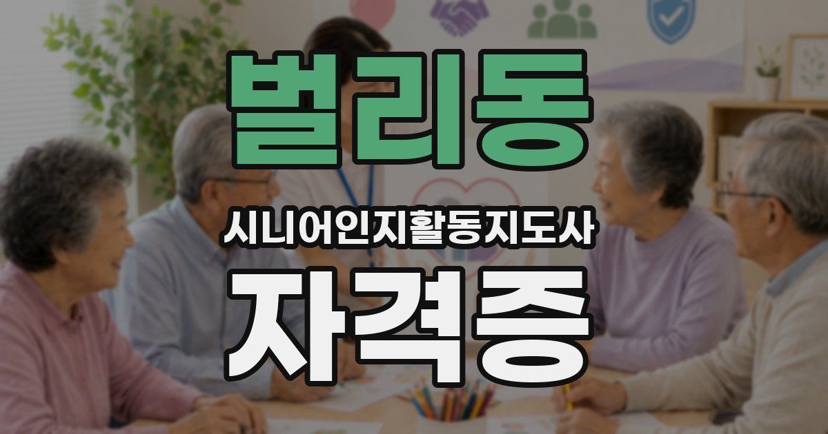 벌리동 시니어인지활동지도사 자격증