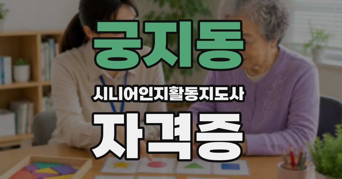 궁지동 시니어인지활동지도사 자격증