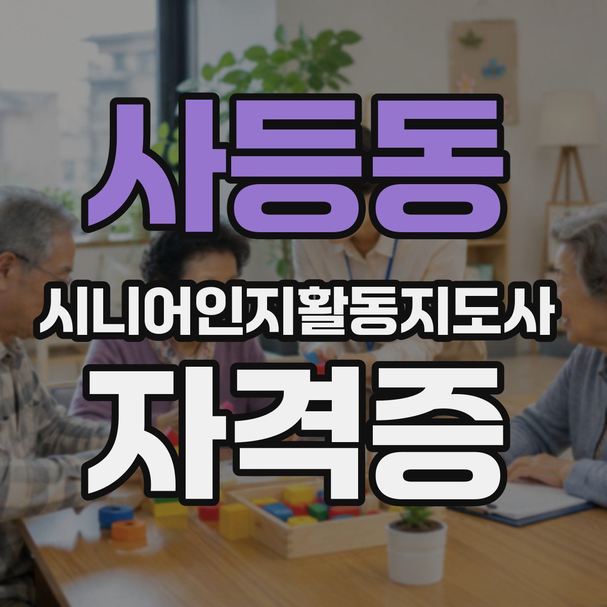 사등동 시니어인지활동지도사 자격증
