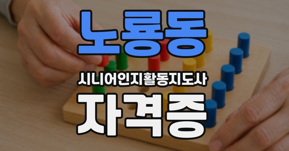 노룡동 시니어인지활동지도사 자격증