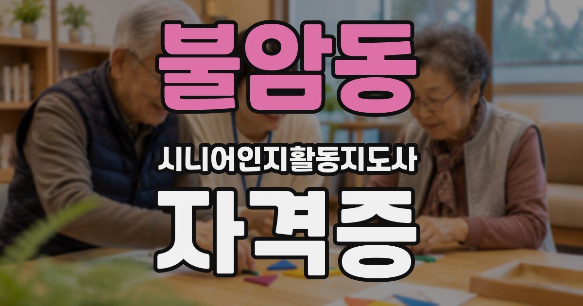 불암동 시니어인지활동지도사 자격증