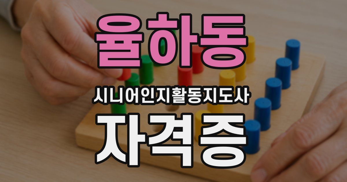 율하동 시니어인지활동지도사 자격증