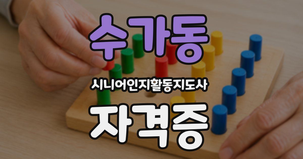 수가동 시니어인지활동지도사 자격증