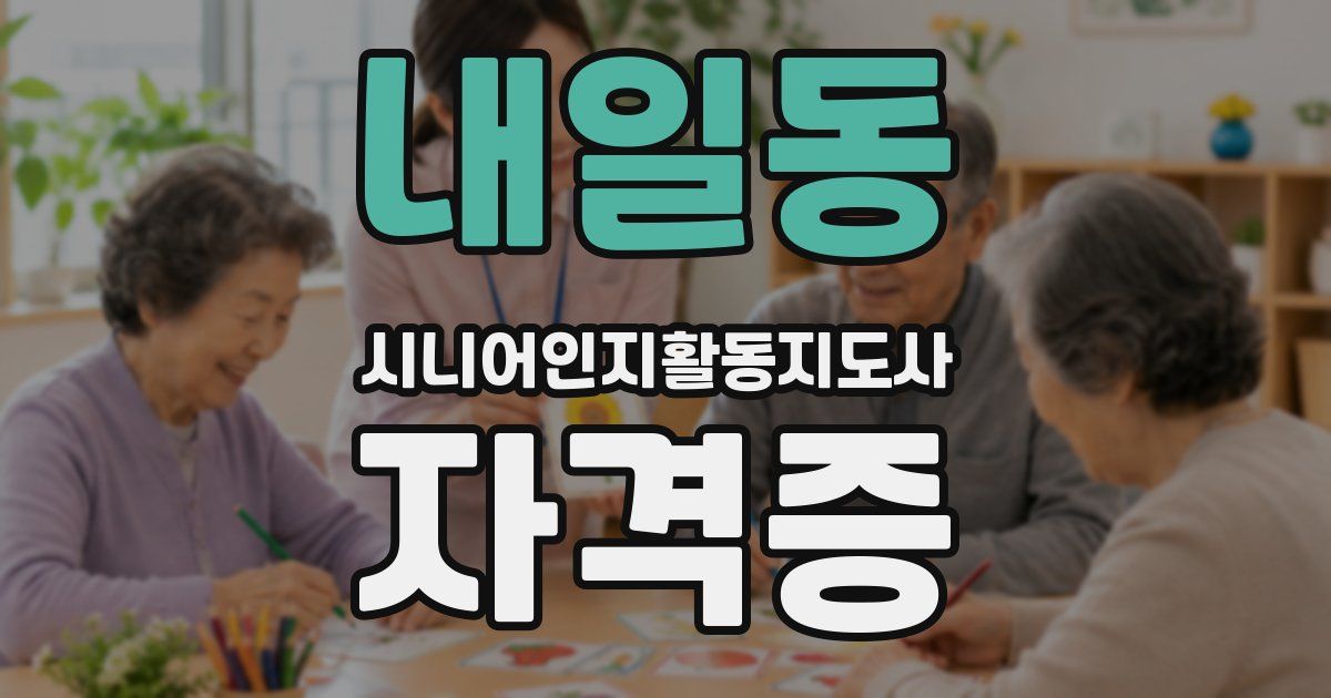 내일동 시니어인지활동지도사 자격증