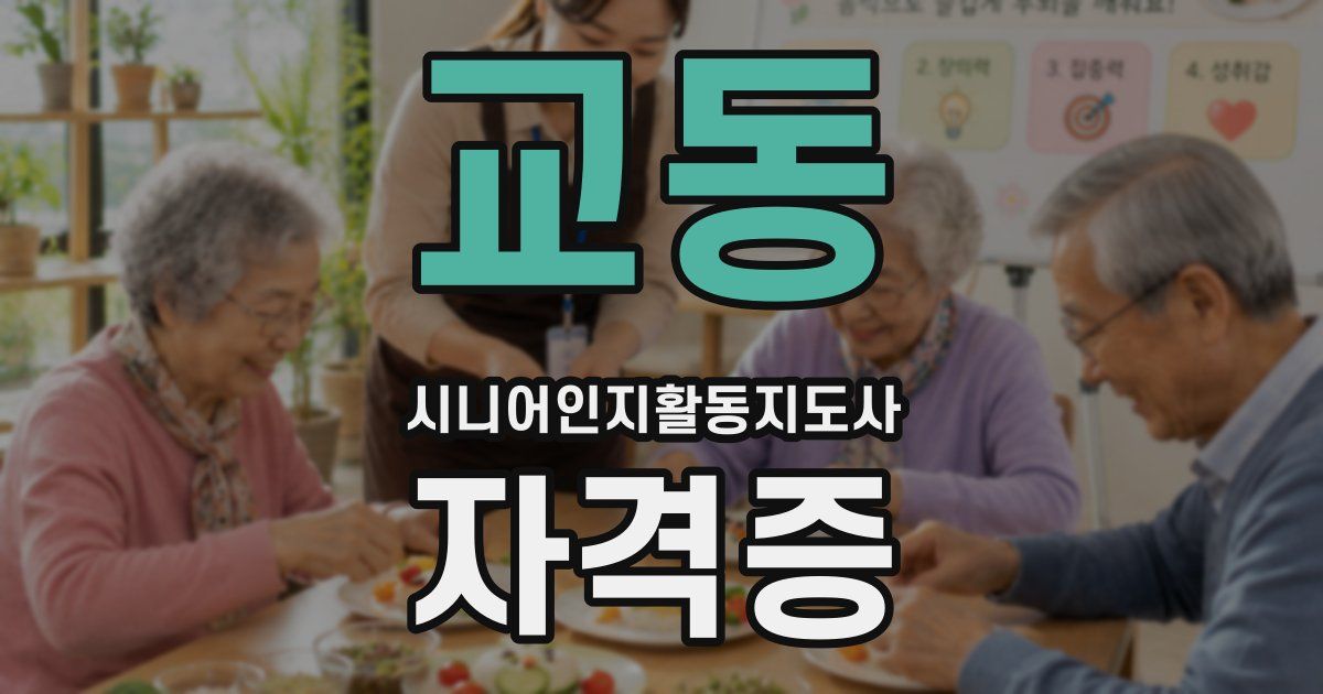 교동 시니어인지활동지도사 자격증