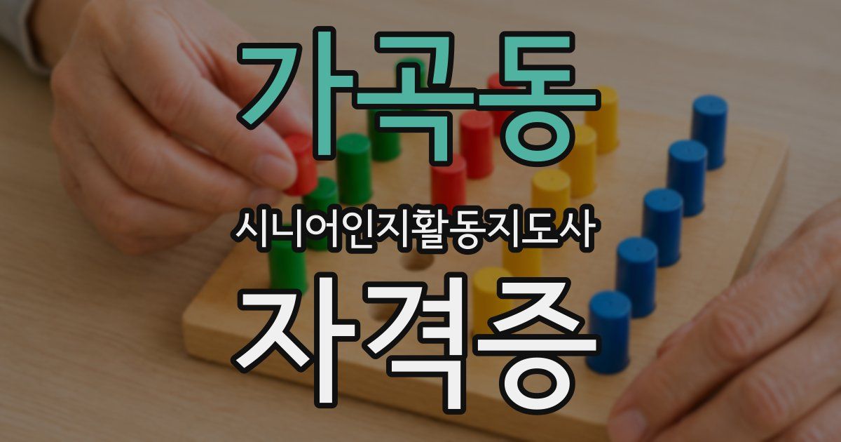 가곡동 시니어인지활동지도사 자격증