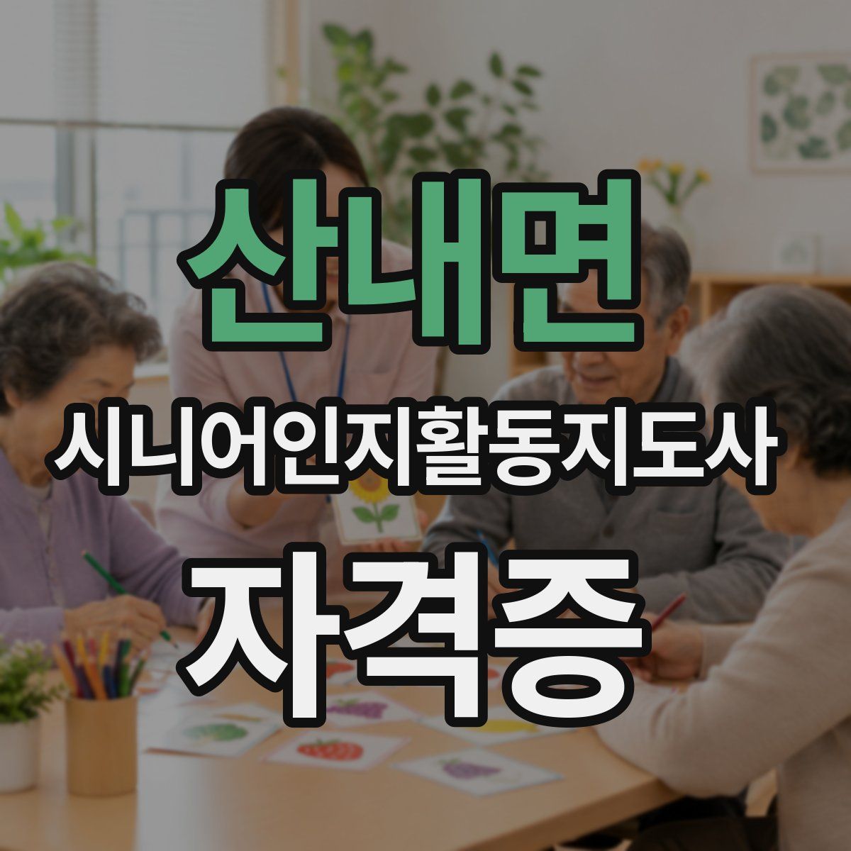 산내면 시니어인지활동지도사 자격증