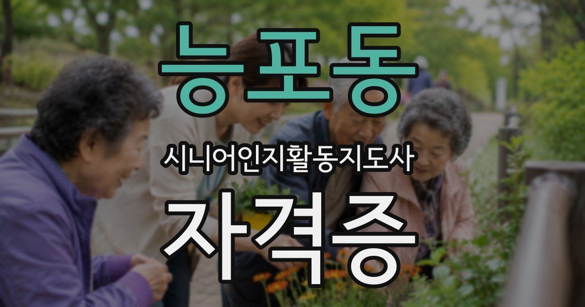 능포동 시니어인지활동지도사 자격증