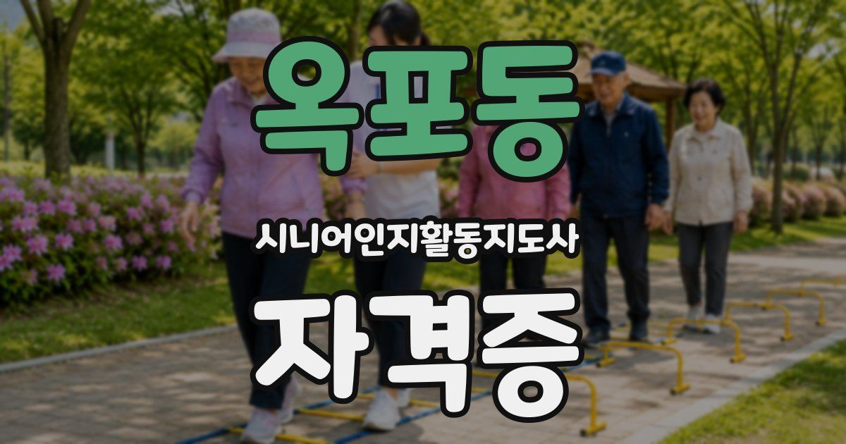 옥포동 시니어인지활동지도사 자격증