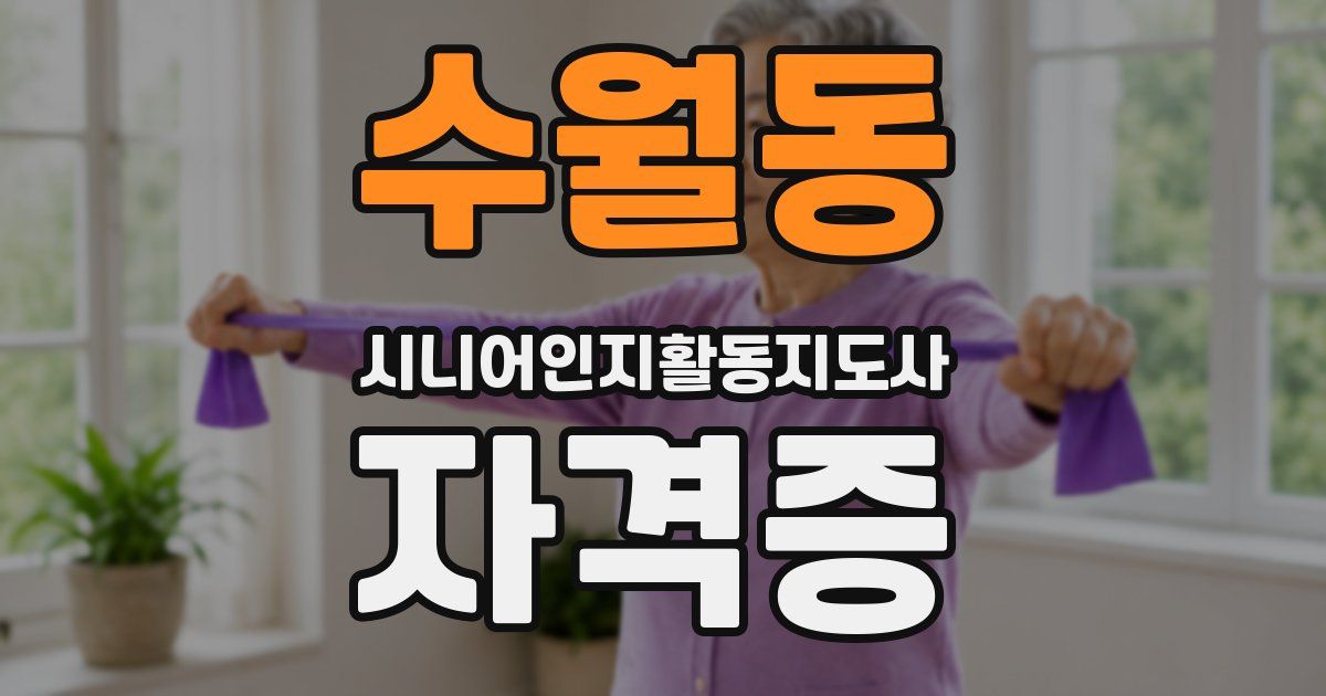 수월동 시니어인지활동지도사 자격증