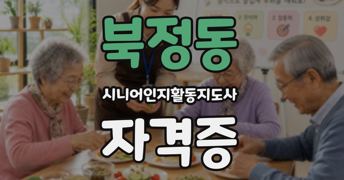 북정동 시니어인지활동지도사 자격증