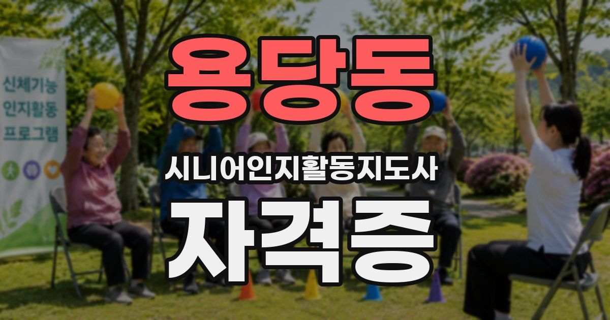 용당동 시니어인지활동지도사 자격증