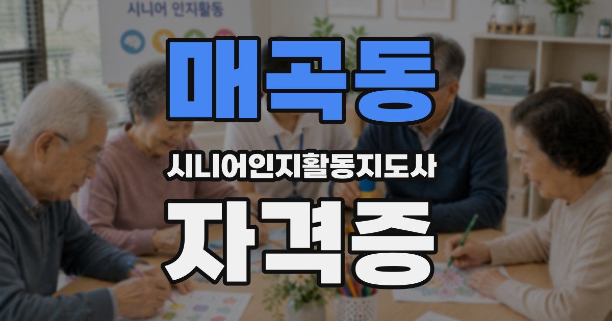 매곡동 시니어인지활동지도사 자격증