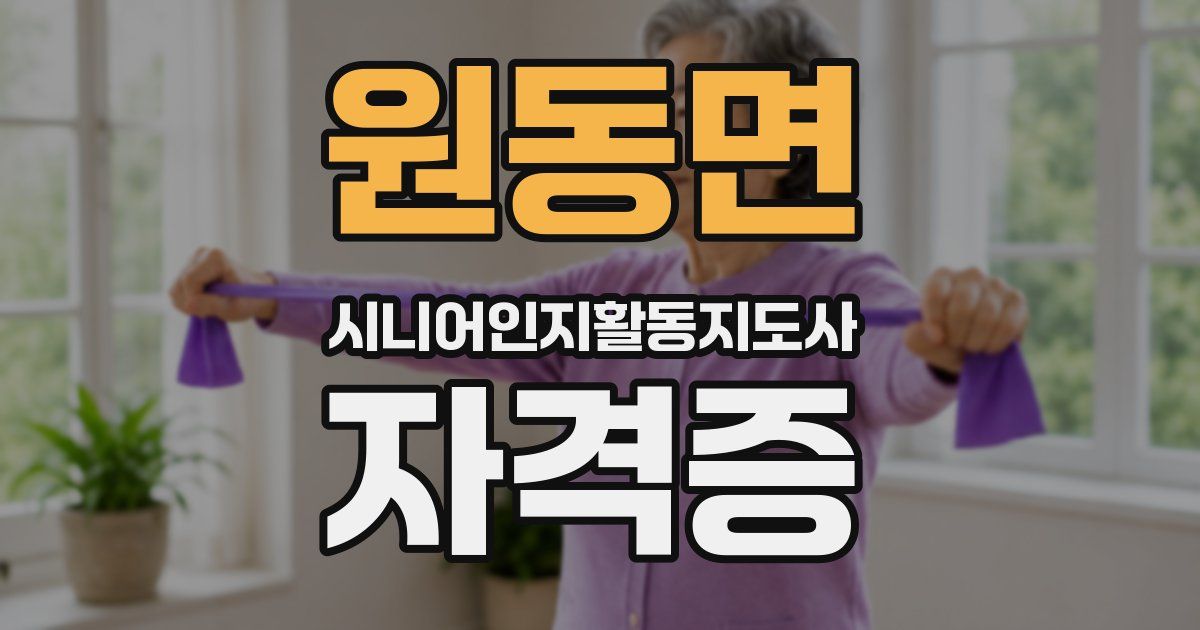 원동면 시니어인지활동지도사 자격증