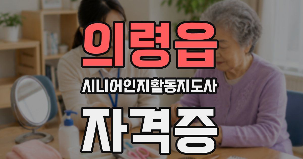 의령읍 시니어인지활동지도사 자격증